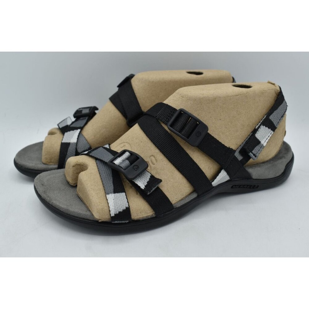 Merrell Womens Size 7 District 3 Black Backstrap Webbing Open Toe Sandals Shoes‎